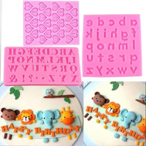 3D Letters Alphabet Cake Silicone Molds Birthday Wedding Cupcake Fondant Cake Decorating Tools Chocolate Gumpaste Candy Moulds