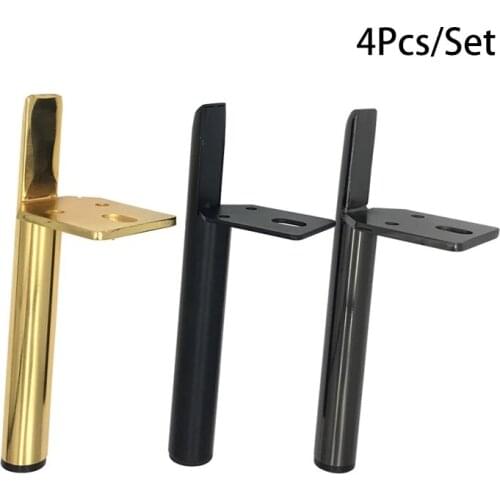 4pcs Legs for Metal Hardware Furniture, Gold/Black Support Feet Light Luxury Furniture Lege，for Mount Table Chair Sofa