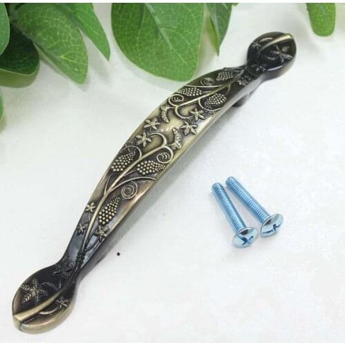 76mm Bronze kitchen cabinet handle antique brass drawer dresser cupboard door pull 3" antique furniture decoration hardware knob