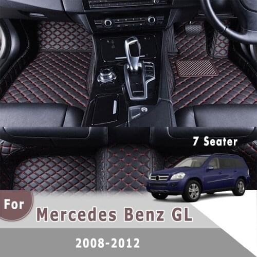 RHD Custom Car Floor Mats For Mercedes Benz GL 2012 2011 2010 2009 2008 7 Seats Car Accessories Interior Decoration Carpet Cover