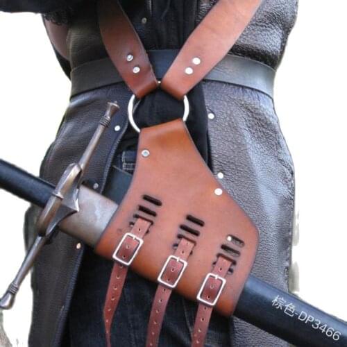 COLDKER fashion Costume Accessory Parts For Adult Men Medieval sword pu cover Cosplay Leather accessories