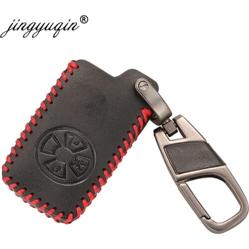 Jingyuqin Car Key Case For Toyota RAV4 2009 10 2011 RAV 4 Yaris Reiz 3 Buttons Smart Remote Fob Cover Keychain Protector Bag