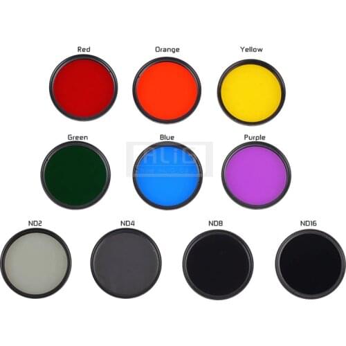 1 Piece DSLR Camera Lens Color Filter 40.5 43 46 49 52 55 58 62 67 72 77 82mm Red Orange Yellow Green Blue Purple ND2 4 8 16 32