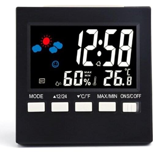 Electronic Digital Alarm Clock Digital Clock Calendar Voice Control LCD Screen with Backlight Display for Home Bedroom or Office