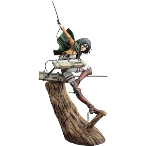Pre-Sale Attack On Titan Mikasa Ackerman Anime Action Figure Collectible Model 35Cm Ornaments Hand-Made Model Doll Toys for Boy