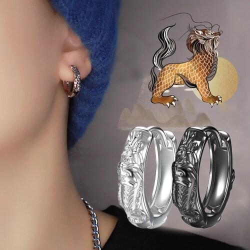 Trendy Personality Metal Hoop Earrings Men Women Unisex Earrings Jewelry Fashion Geometric Round Circle Cool Party Daily Jewelry