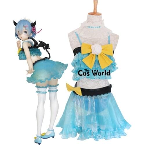 Re:Zero Kara Hajimeru Isekai Seikatsu Remu Little Devil Sexy Lace Swimwear Swimsuit Outfit Anime Customize Cosplay Costumes