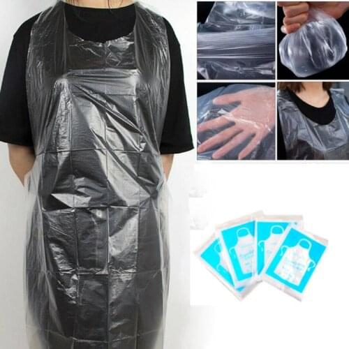 25pcs 24" X 37" Clear Polyethylene Waterproof Disposable Aprons Individually Packing For Crafts Cooking Serving Painting Picnic