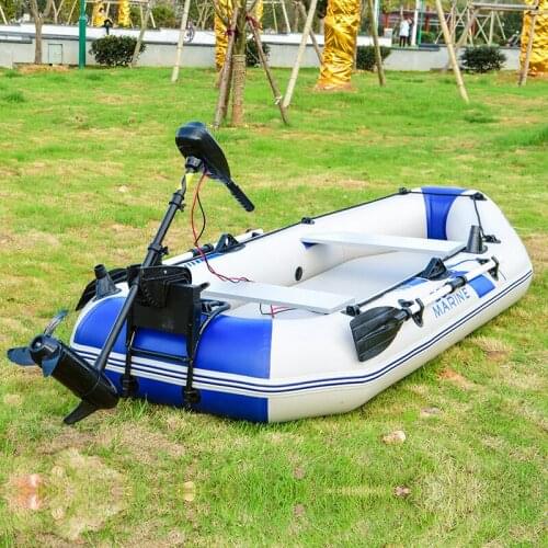 Family Entertainment 2.3M 3 Person Inflatable Fishing Boat Rowing Kayak Canoe Dinghy Air Mat Bottom With Free Accessories