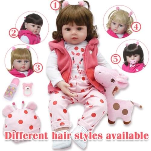 NPK 48cm Silicone Reborn Sleeping Baby Doll Kids Playmate Gift for Girls Baby Alive Soft Toys for Bouquets Doll Drop Shipping