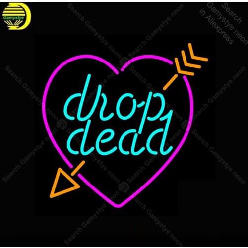 Wedding Neon Sign Drop Dead Broken Heart With Arrow Neon Bulbs Sign Bar Display Accesaries neon light Decor Room restaurant wall