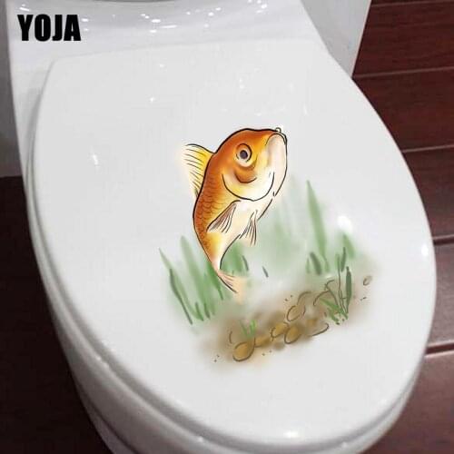 YOJA 17*22CM Fish In The River Living Room Home Decor Wall Decal Toilet Sticker T3-0868