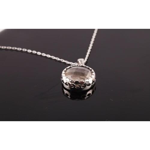 UM US JEWELRY Quartz Stone 925 Sterling Silver Pendant