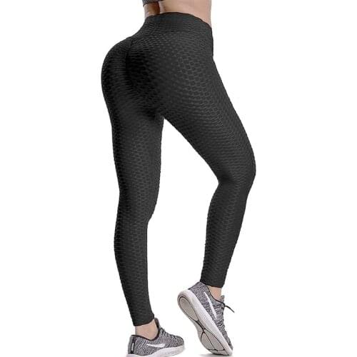 Ladies' Fashion Jacquard Bubble Buttocks Quick-Drying Fitness Pants Mid Waist Dot Capacious Cake Mesh Leggings Hot Shorts