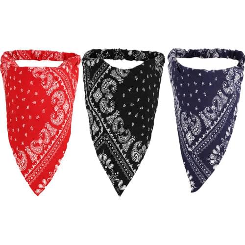 Women Triangle Headband Head Scarf Hairband Striped Printed Square Scarf Elastic Band Women Girls Hair Accessories