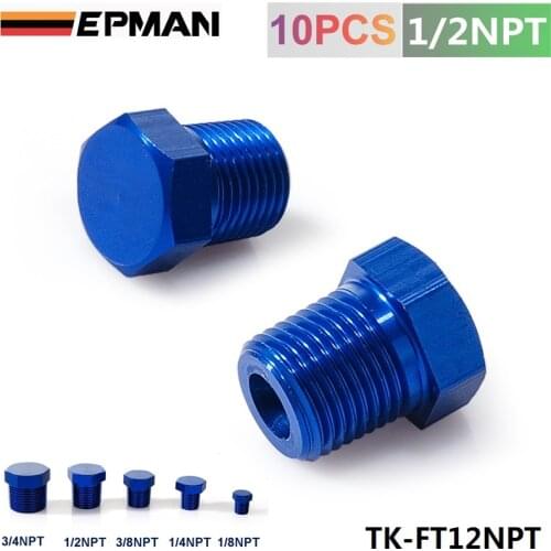 1/2"NPT Aluminum Hex Head Male Port Plug Block Off Fitting Adapter Blue TK-FT12NPT