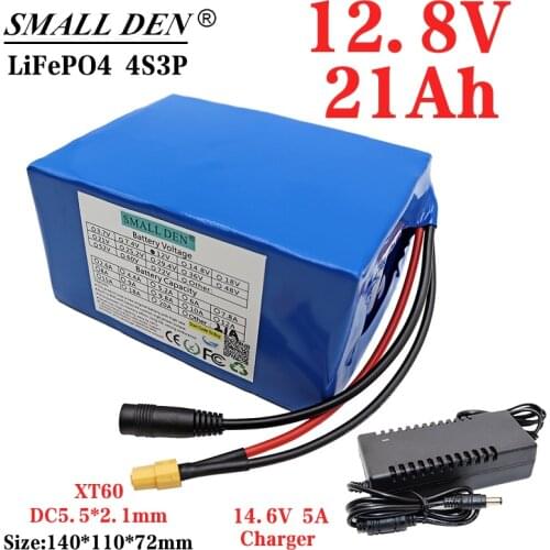 12.8V 21A Lifepo4 battery pack + 14.6V 5A charger 4S3P-32700 built-in 40A same port balanced BMS 12V power supply + charger