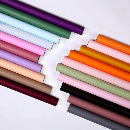 60cm New Waterproof Plastic Handmade Flower Packaging Bouquet Wrapping Paper Two-color Paper Two-color Roll Kraft Paper