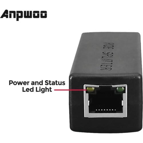 ANPWOO DC 48V to 12V POE Adapter Injector POE Splitter Connector IEEE802.3af 10/100M For IP Camera VoIP Phone AP 15.4W Output