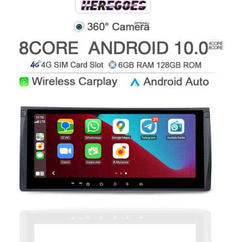 Carplay 10.25 inch DSP Android 10.0 Car DVD Player IPS Navigation GPS Wifi RDS Radio For BMW E39 X5 E53 M5 Range Rover 1995-2007