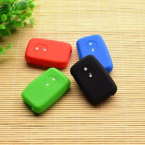 10 units Silicone car key Case Cover For Toyota Camry Highlander Prado Remote Smart Key 2 Buttons key protect Shell