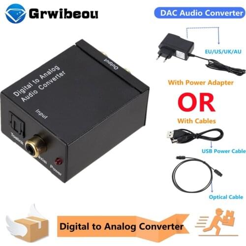 New RCA R/L Output Digital to Analog Audio Adapter DAC Amplifier Box for Coaxial Optical SPDIF signal to Analog Audio Converter