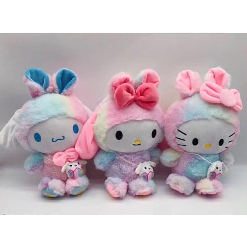 Cute20 CM Rainbow Cinnamorol kittl Melodl Plush Toys Stuffed Animal Soft Doll Kids Birthday Gift Cartoon Anime