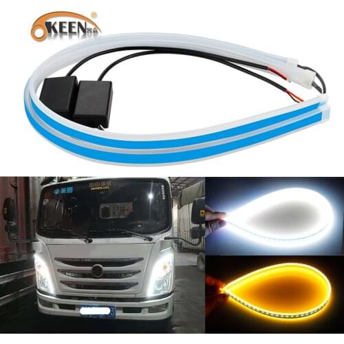 2pcs 24V Truck DRL Auto Led Strip Daytime Running Lights Turn Signal DRL Led Strip Car Light Accessories Brake Lights Headlight
