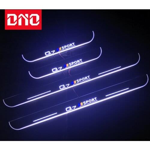 DNO Trim Pedal LED Car Light Door Sill Scuff Plate Pathway Dynamic Streamer Welcome Lamp For Audi Q7 4L 4M 2005 - 2019