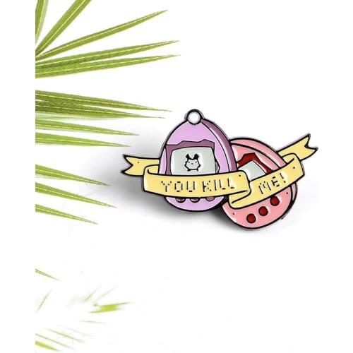 Palm Game Console Enamel Pin You Kill Me Brooch Denim Jeans shirt Bag Retro Game Machine Jewelry Gift for Friends Men Women