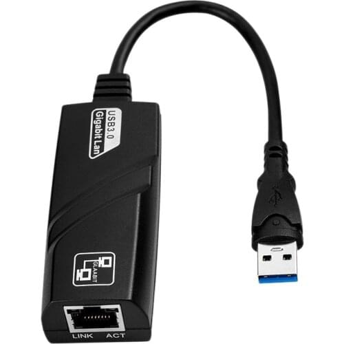 HOT-USB3.0 to Ethernet Adapter RJ45 Gigabit LAN 10/100/1000Mbps with Working Light for PC Laptop Windows MAC Linux