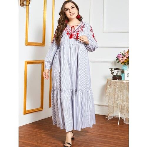 India Ramadan Muslim Abaya Dress Women Embroidery Hijab Dresses Jilbab Turkey Islamic Vestido Moroccan Kaftan Arabic Elbise Ropa