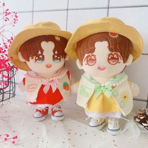 DIY 20cm Doll Plush Dolls clothes Vest Princess Dress hat suit Toys Dolls Accessories Sean Xiao EXO Idol Dolls Girl fans Gift