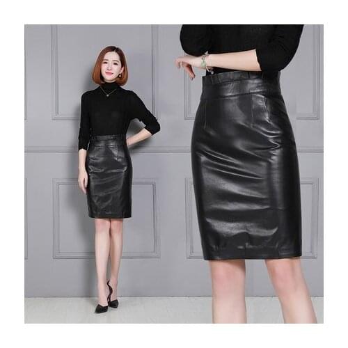 Top brand Genuine New Fashion Sheep Leather Skirt K172 high quality