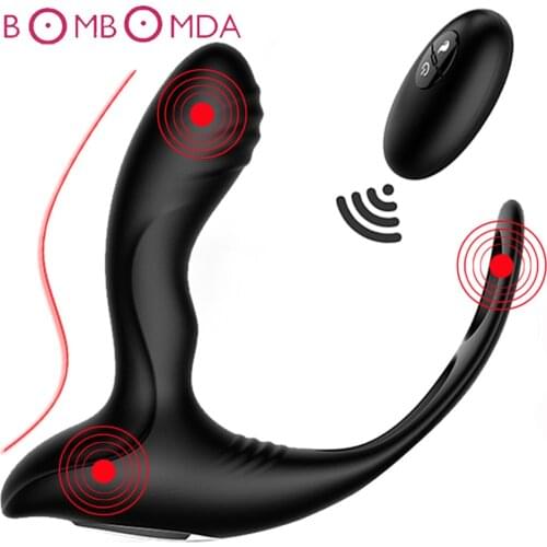 Heating Prostate Massage Vibrator Sex Toys For Men Waterproof Prostate Stimulator Butt Plug Delayed Ejaculation Ring Toy For Men