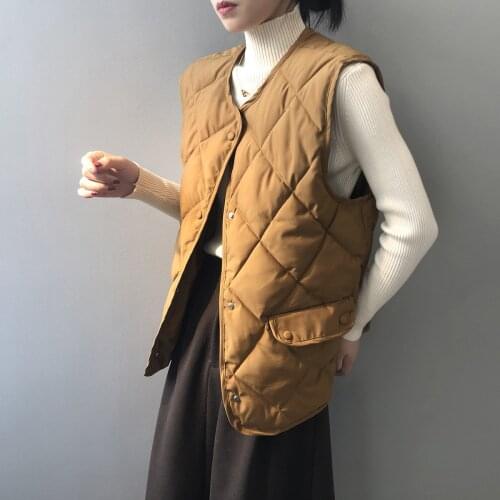 Obrix Female Casual Korean Style Vest Streetwear Trendy Single Breasted Loose Outerwear For Women