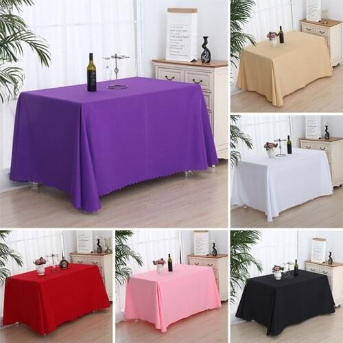 Solid Table Cloth Polyester Table Cloth Rectangular Satin Tablecloth for Birthday Christmas Home Party Decor Wedding Supplies