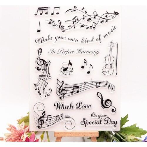 15x21cm Note sheet music transparent seal clear stamps silicone seal TPR roller stamps DIY scrapbook album / card production