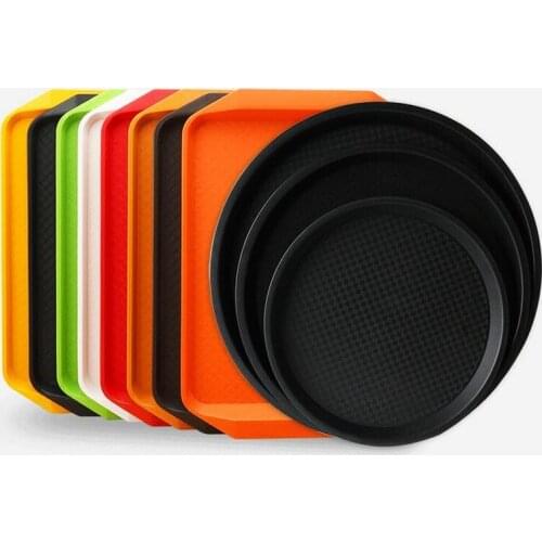 Bar plastic tray rectangular hotel commercial canteen cocktail tray color round tray European Plastic snack tray
