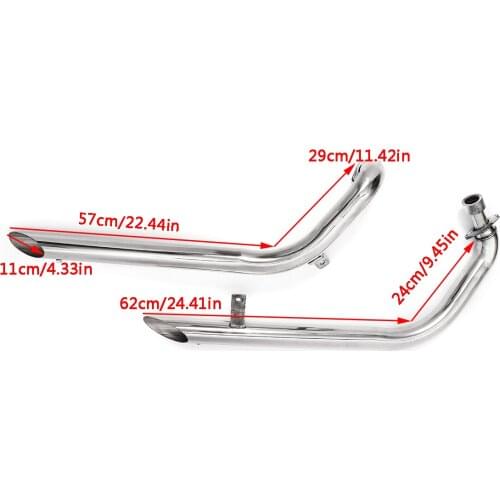 Silver Motorcycle Muffler Pipe Pipes Full Exhaust System + Silencers For Yamaha XV535 XV 535 VIRAGO XV400 XV 400 Virago 1988-04