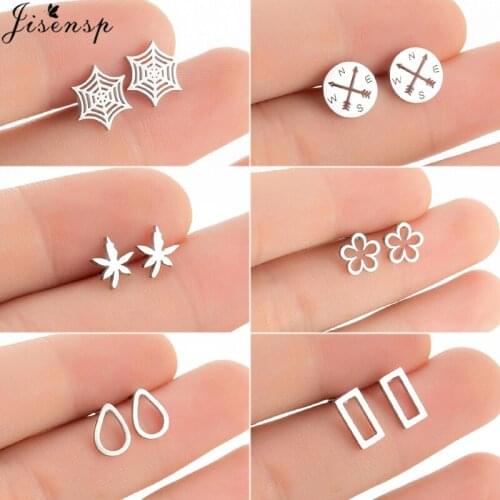 Jisensp Water Drop Stud Earrings Simple Fashion Jewelry Statement Stainless Steel Earrings Women Hot New Earrings Party Gift