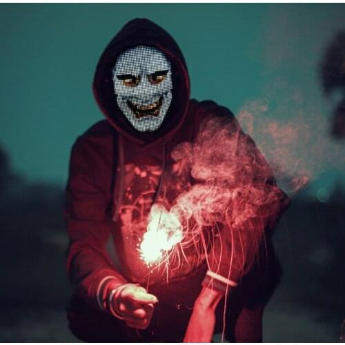 LED Luminous Face Conversion Mask, Shiny Mask, for Parties, Role-Playing Halloween Costumes, APP or Gesture Control,Rechargeable