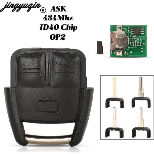 Jingyuqin 3 Button Smart Remote Car Key ASK 434Mhz ID40 Chip OP2 Fob For Opel Omega Vectra B 2000-2003 Uncut Blade Replacement