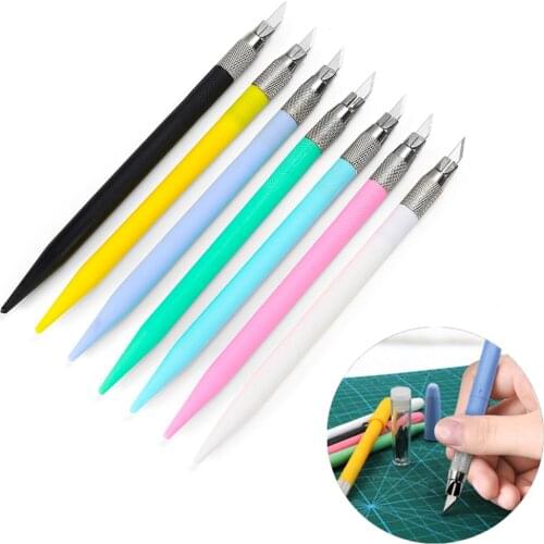 Non-Slip Metal Carving Utility Knife Craft Paper Cutter Pen Stationery Cutting DIY Beads Engrave Jewelry Making Supplies Tools