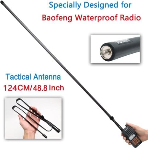ABBREE SMA-F Female124CM Waterproof Dual Band Foldable Tactical Antenna For Baofeng UVXR UV9R Plus GT3WP BF-F11 Walkie Talkie