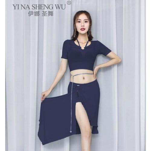 Oriental Dance Clothes New Fashion Women Belly Dance Short Sleeves Top Short Skirt 2pcs Set Belly Dance Practice Costumes Women