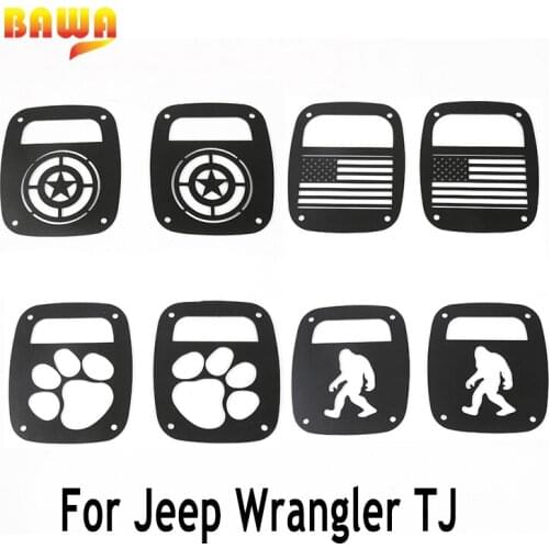 BAWA Lamp Hoods Tail Light Cover For Jeep Wrangler TJ 1997-2006 Aluminum alloy Car Tail Lamp Cover Decoration
