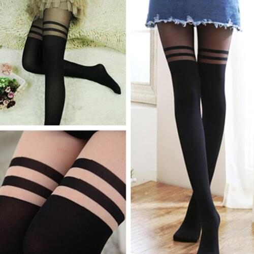 Women Lace Sexy Stockings Lingerie Sheer Silk Over Knee Thigh High Hosiery Stay Up Silicone Stockings Sexy Lingerie Pantyhose