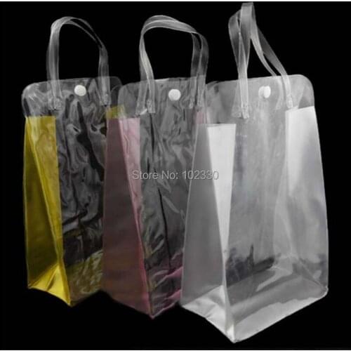 100pcs 25*16*8cm pvc clear packing bag gift bag hand bag cosmetic makeup gift shower gel shampoo packing pouch