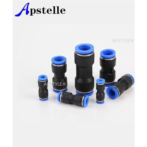 APS Pneumatic Pipe Fitting Airtac Joint Air Gas Quick 2 Way Connect Fittings Hose Straight Tube PU 4 6 8 10 12 14 16mm OD Push i